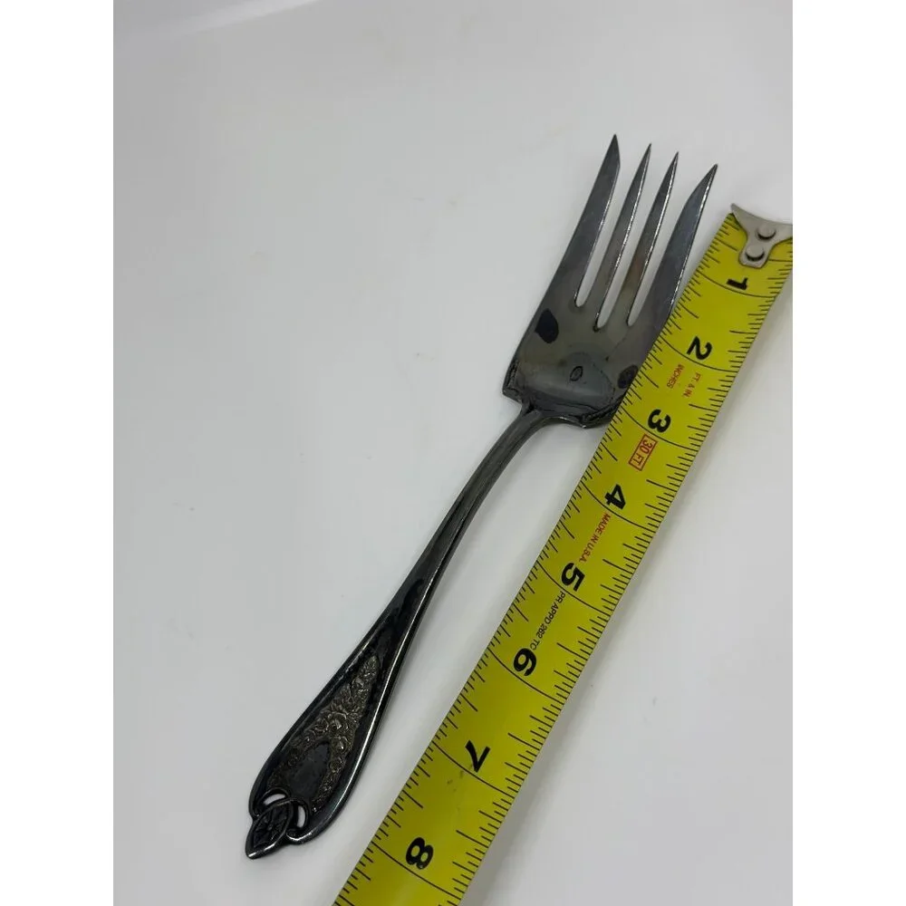 VTG 1847 Rogers Bros Silver Plated Dinner‎ Fork | Ornate Handle 8.5